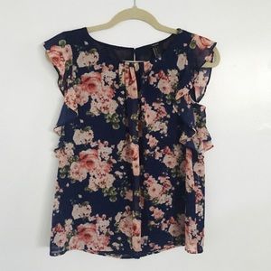Forever 21 Tops - navy floral blouse Forever 21 Tops - navy floral blouse
